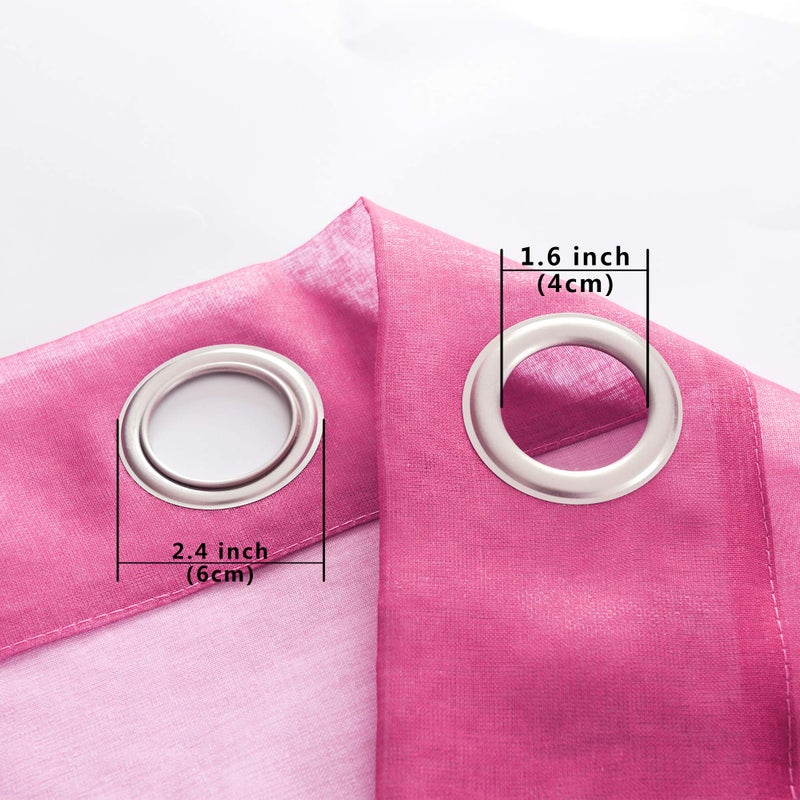 KOUFALL Purple and Hot Pink Sheer Curtains 2 Panels 84 Inches Long,Preppy Princess Coquette Curtains for Teen Girls Bedroom - Image 5